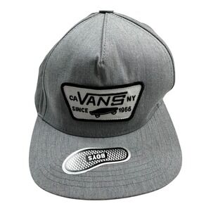 Vans‎ Boys Snapback Baseball Cap Gray Cotton Patch Adjustable One Size Fits All